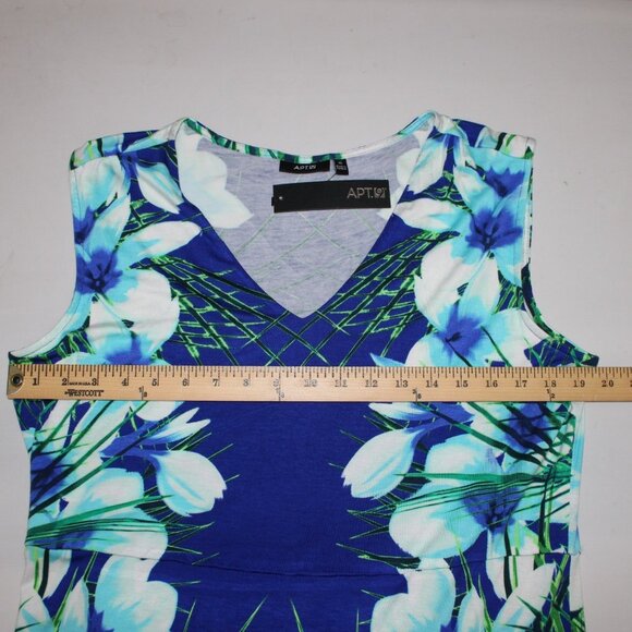 Apt 9 Dress $50 Sz XL Blue Multi Color Floral Knit Maxi Rayon Spandex Dress - Picture 15 of 16